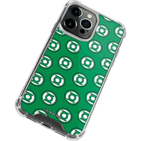 DC Comics Green Lantern Logo Pattern iPhone 14 Pro Clear Case